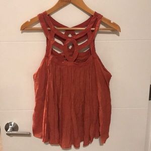 🖤 Terracotta Geo Blouson Tank Top L